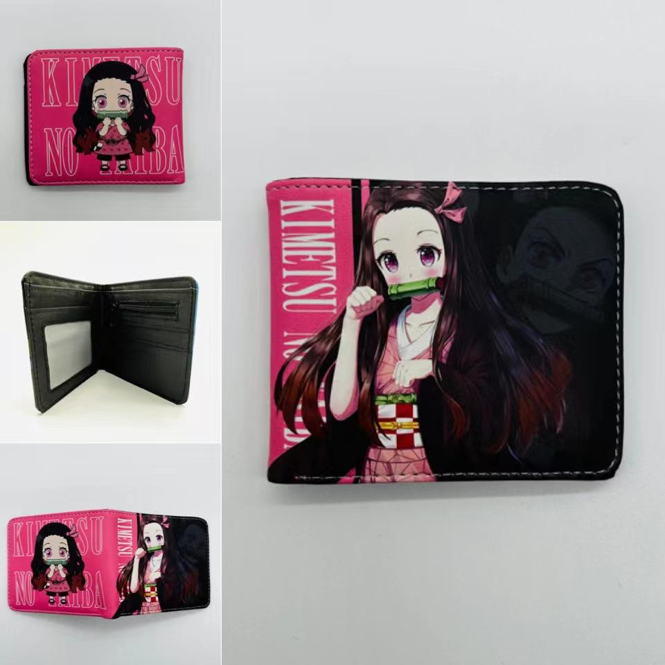 Japan cartoon comics Demon Slayer Short Fold Wallet Cartoon Coin Purse Suitable for Students 0006