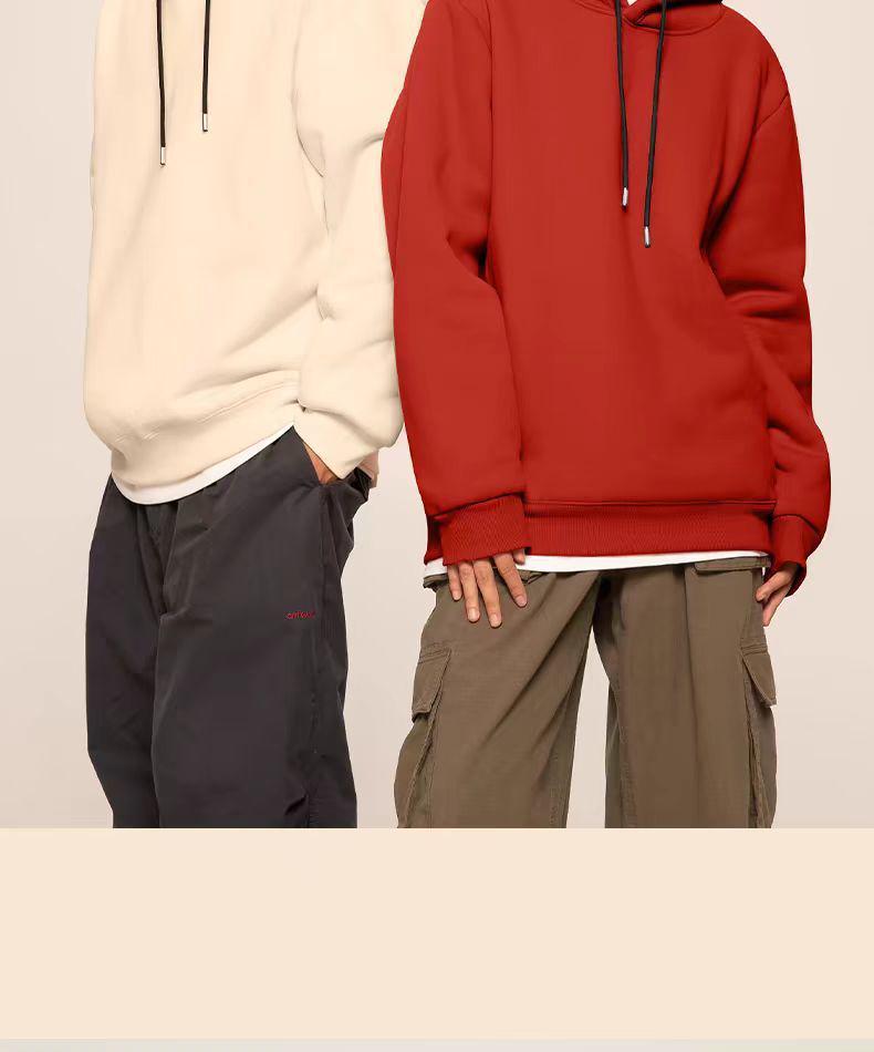 Men's Lambswool Hoodie - Plus Velvet, Thick, Loose Fit, Cold-Resistant, Hooded Jacket for Teens (Autumn/Winter)