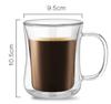 Morning Place Double-Walled Glass Mugs, Heat-Resistant, Slender Cups (Set of 2)