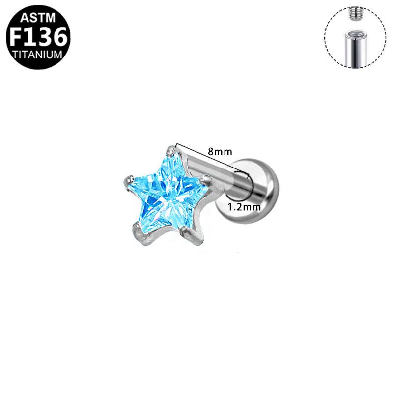 Trendy Titanium Geometric Star Cartilage Stud Earrings