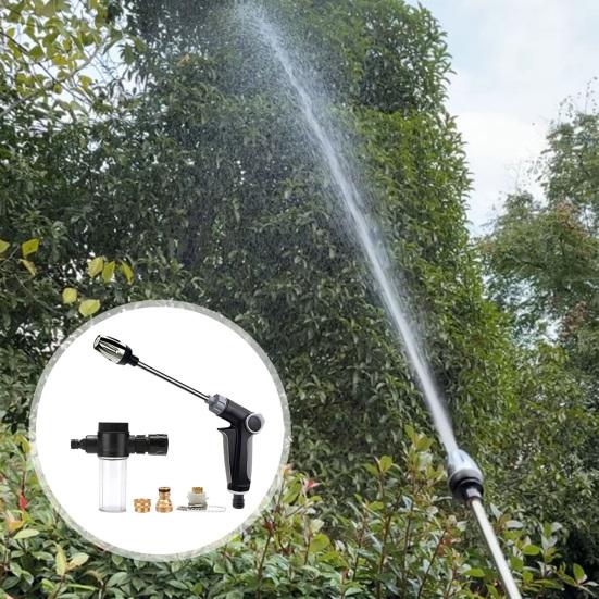 High Pressure Washer Car Wash Spray Wand with Brass Connector 2-in-1 Jet & Spray Nozzle Outdoor Surface Cleaner Tool for Garden Watering Patio Fence