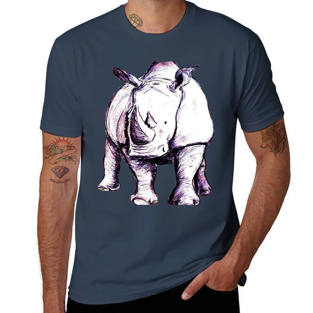 Rhino (Colour) Tshirt Casual Soft Cotton Short Sleeve Tee