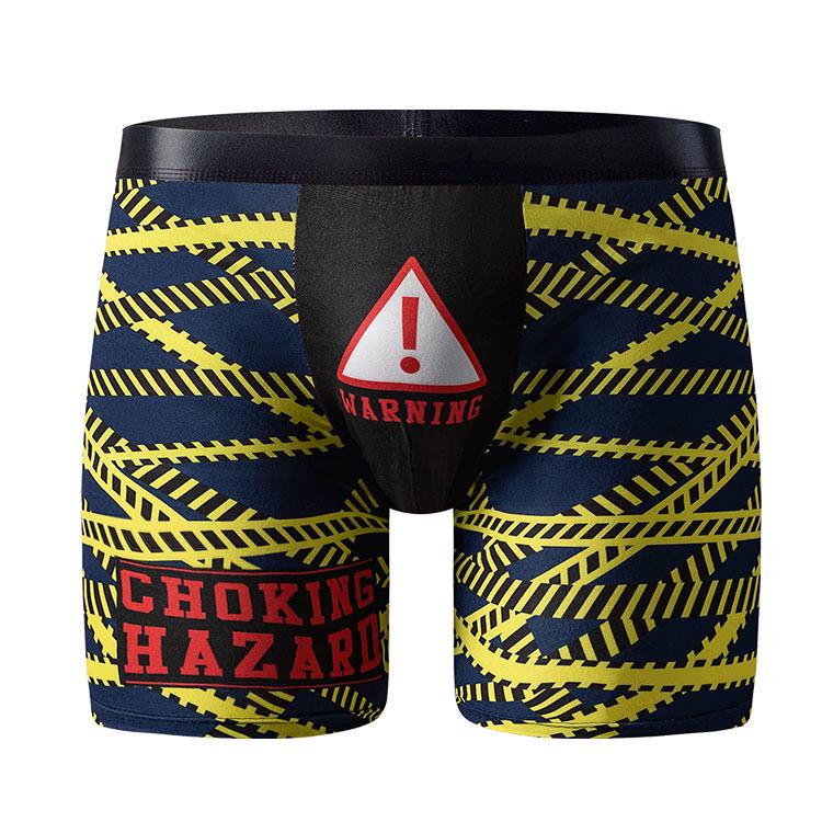 Men's European & American Size 3D Print Long Boxer Briefs