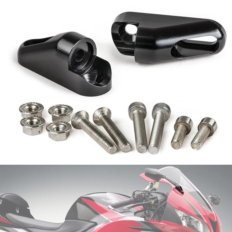 Motorcycle Rearview Mirrors Side Mirror Mounting Adapters for Honda CBR600RR 2009-2016 CBR600F 2011-2015 CBR125R/250R 2011-2014