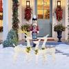 Reindeer Stake Light LED 3-Pieces Holiday Lighted Pathway Decor Light Up Reindeer Stake Decoration For Yard Garden Pathway Patio