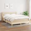 Slatted Bed Base with Mattress - Cream - 140x200 Cm - Maximum Relaxation - Back Support