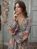 Robe Casual Imprimée Bohème à Col en V pour Femme 2026