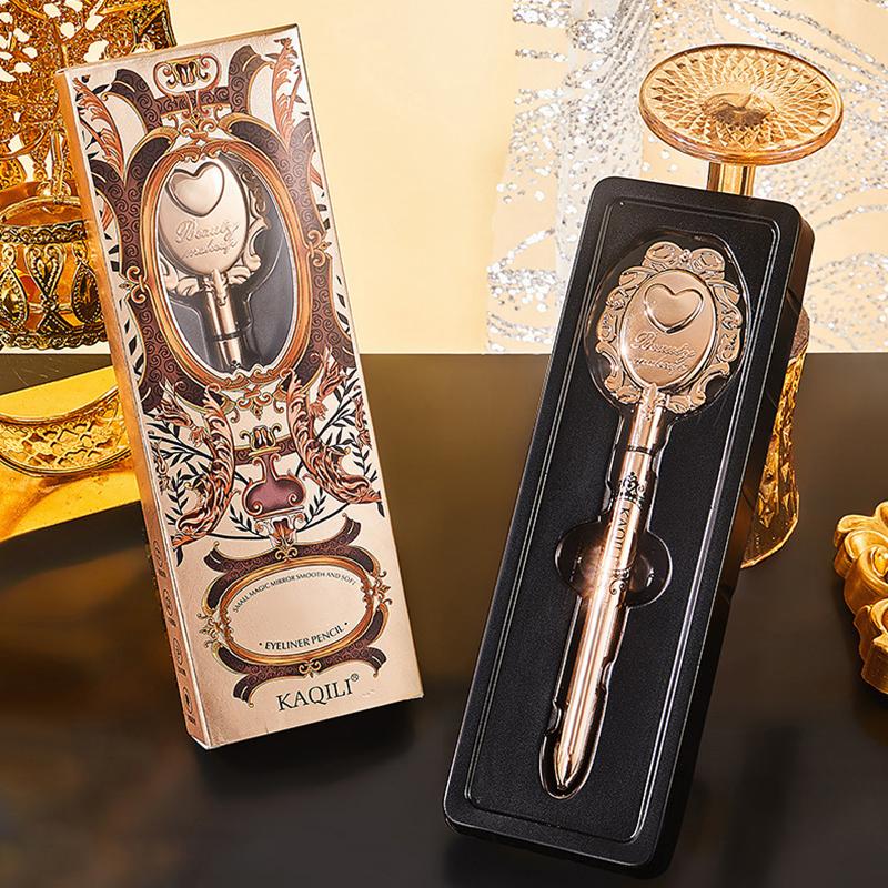 Soft Fine Eyeliner Pencil With Mirror Quick Dry Long Lasting Black Waterproof Korean Makeup Eyeliner Beauty Cosmetics Tool