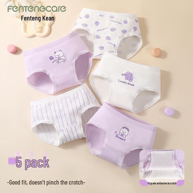 FENTENGCARE Girls  Cotton Anti-Chafe Briefs (Multi-Pack) 130
