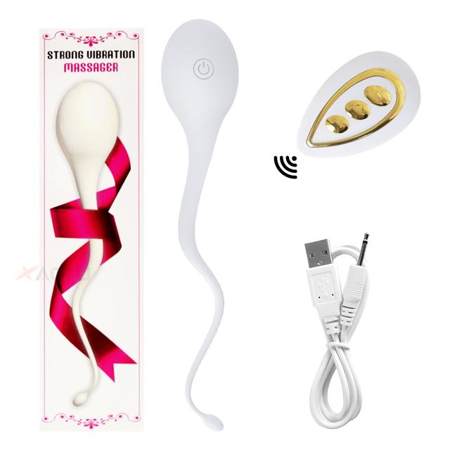 Vibrator cu telecomandă fără fir pentru femei Dildo cu punct G Stimulator de clitoris Vibrator Love Egg Pollywog Sperm Jucării sexuale pentru adulți