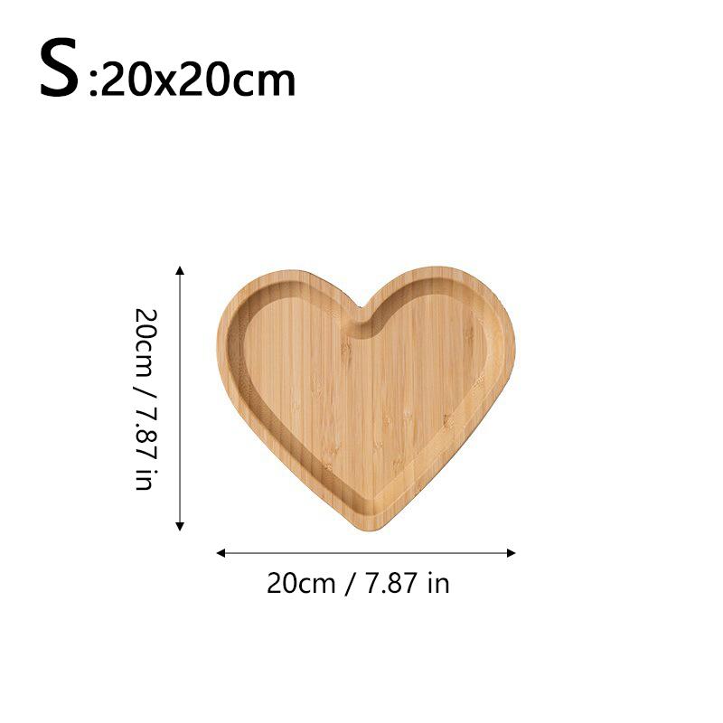 

Bamboo-made Heart Shaped Plate Fruit Platter Japanese-style Household Fruit Snacks Food Tray Tea Set Party Gift Love Restaurant