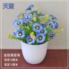 Artificial Silk Flower Potted Plant Desktop Decor Home Office Interior Styling Small Fake Floral Arrangement