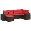 VidaXL Salon de jardin avec coussins 6 pcs marron résine tressée 3325690