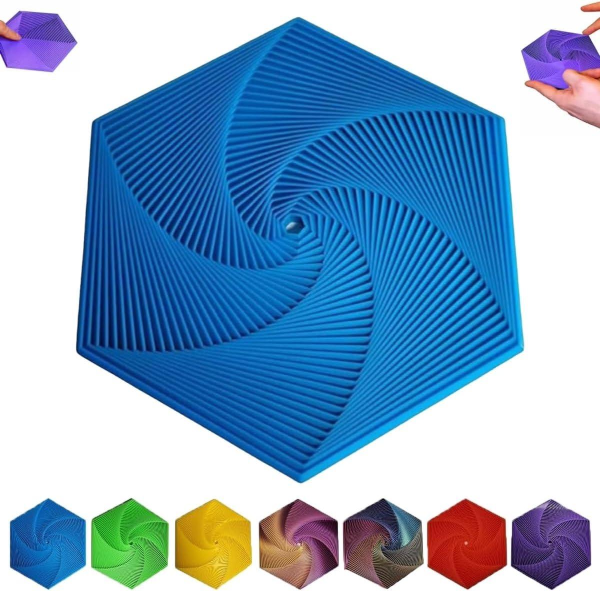 

Fractal Fidget Hexagon, 3D-печатная красочная игрушка Fidget Fractal Hexagon, забавная шестиугольная деформация, снятие стресса, карманная игрушка Fidget синий