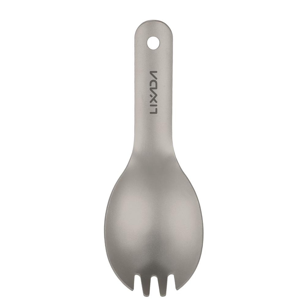 Lixada Kısa Saplı Titanyum Spork Ultralight Çocuk Bebek Spork Açık Kamp Piknik Sofra Takımı