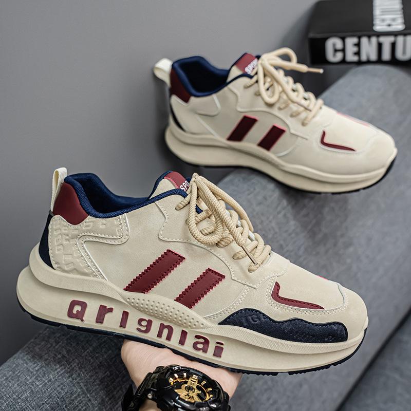 2025 Spring Men's Breathable Trendy Thick-Soled Sneakers - Casual Running Dad Shoes