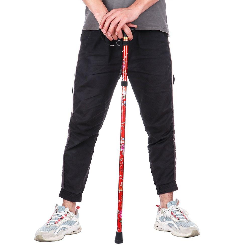Crutches Collapsible Cane Walking Sticks Telescopic Sticks Foldable Alpenstocks Floral Metal Cane