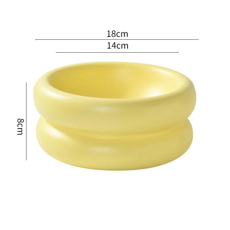 Creative Donut Plate Breakfast Oat Dessert Plate Restaurant Cuisine Decoration Cooking Dish Home Solid Color Ceramic Tableware