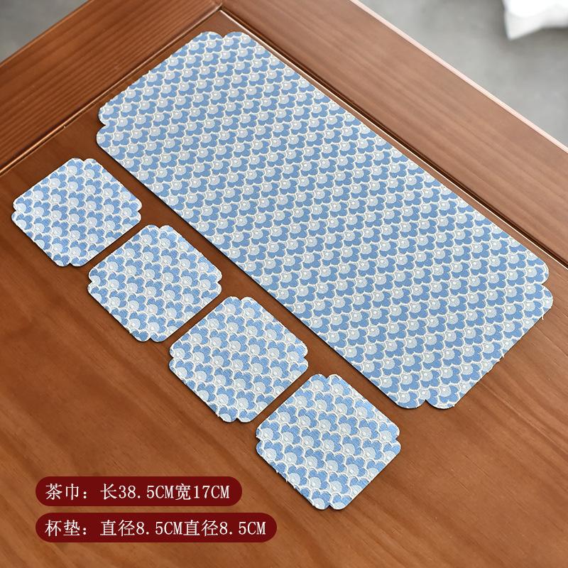 Chinese Style Tea Towel Vintage Coaster Table Mats for Tea Drink Heat Insulation Anti-slip Placemats Home Decoration Accessories