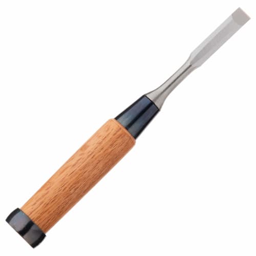 Square chisel for wood carving, red oak handle, flat, 9mm