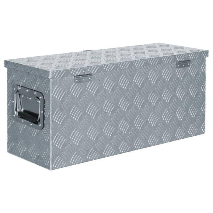 Boîte en aluminium - vidaXL - 76,5 x 26,5 x 33 cm - Argenté - Résistante à la rouille - Durable