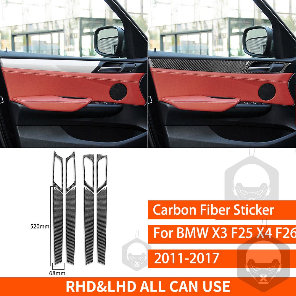 For BMW X3 F25 X4 F26 2011 2012 2013 2014 2015 2016 2017 Center Console Trim Real Carbon Fiber Stickers Car Interior Accessories