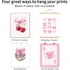 okaxscm Pink Coquette Bow Trendy Preppy Wall Art Prints Set of 4, Coquette Room Decor, Preppy Room Dorm Decor Aesthetic, Pink Bow Cherry Disco Ball
