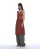 Partimento Woman Floral Pleated Sheer Midi Dress_Red