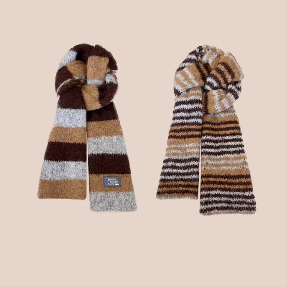 Women s Wool-Blend Dopamine Scarf - High-End Red Autumn/Winter Neck Warmer for Christmas & New Year