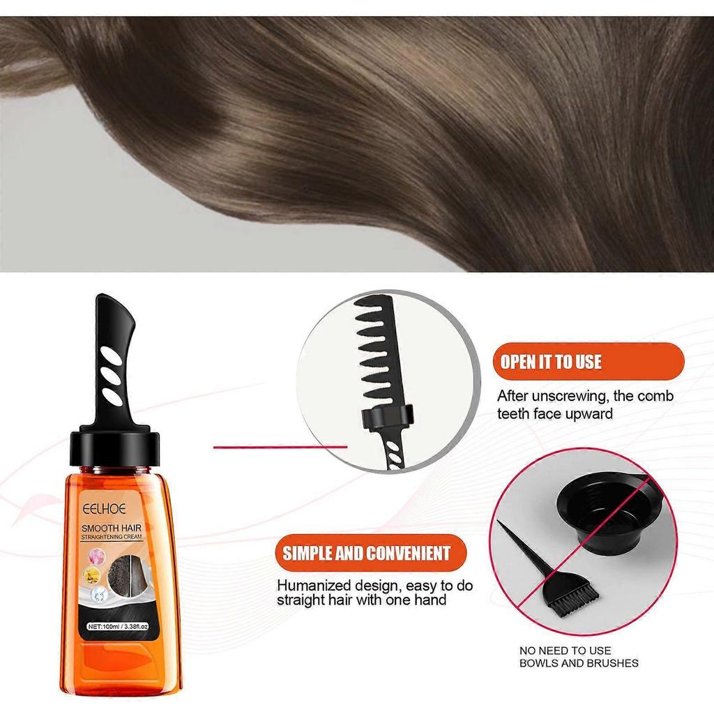 Protein Straightening Hair Cream, No-stretch Hair Care, Frizz-smoothing and Damage-repairing Smoothing Agent