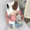 For Samsung A9 C7 M31 M01 M10 F13 Gentle Girls Phone Casing  Luxury Transparent Lens Protection Shockproof Shell For Samsung Silicone Handphone Covers