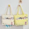 Cute Cat Paw Letter Embroidery Large Capacity Women Casual Canvastote Bag For Daily Use