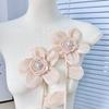 Wedding Dress 3D Flower Brooch Appliques Pearl Lace Fabric Clothing Patches Rhinestone Handmade Clothing Applique Women