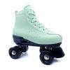 Adult Unisex Double Row Roller Skates, Breathable Purple Leather, Jelly Wheels, Four-Wheel Design