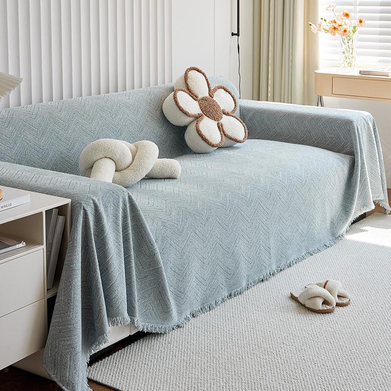 

Универсальный нескользящий чехол для дивана Four Seasons, устойчивый к царапинам, синельный светильник, роскошное высококачественное диванное полотенце, универсальная подушка для дивана «все включено» 180*130cm