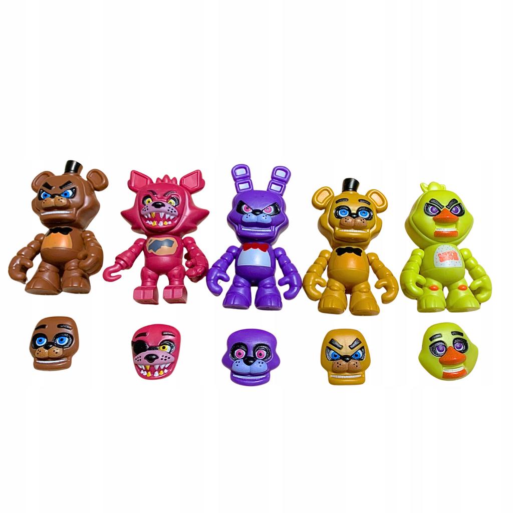 Fnaf Figures Set Of 5 Five Nights At Freedy's Figures Interchangeable Faces