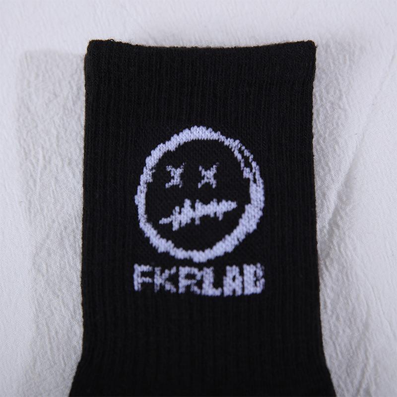 CHRLEISURE 4 Pairs/Set Long Barrel Socks Men's Black And White Socks Trend Cartoon Long Tube Comfortable Breathable Couple Socks