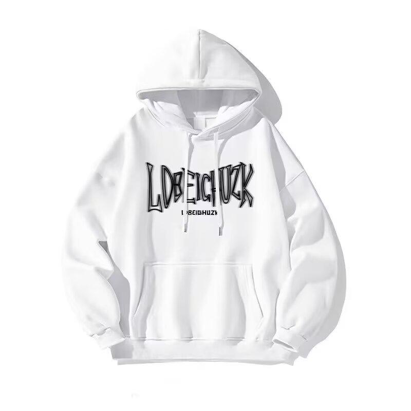Unisex Trendy Letter Print Hoodie - Autumn 2025 Collection XXL белый