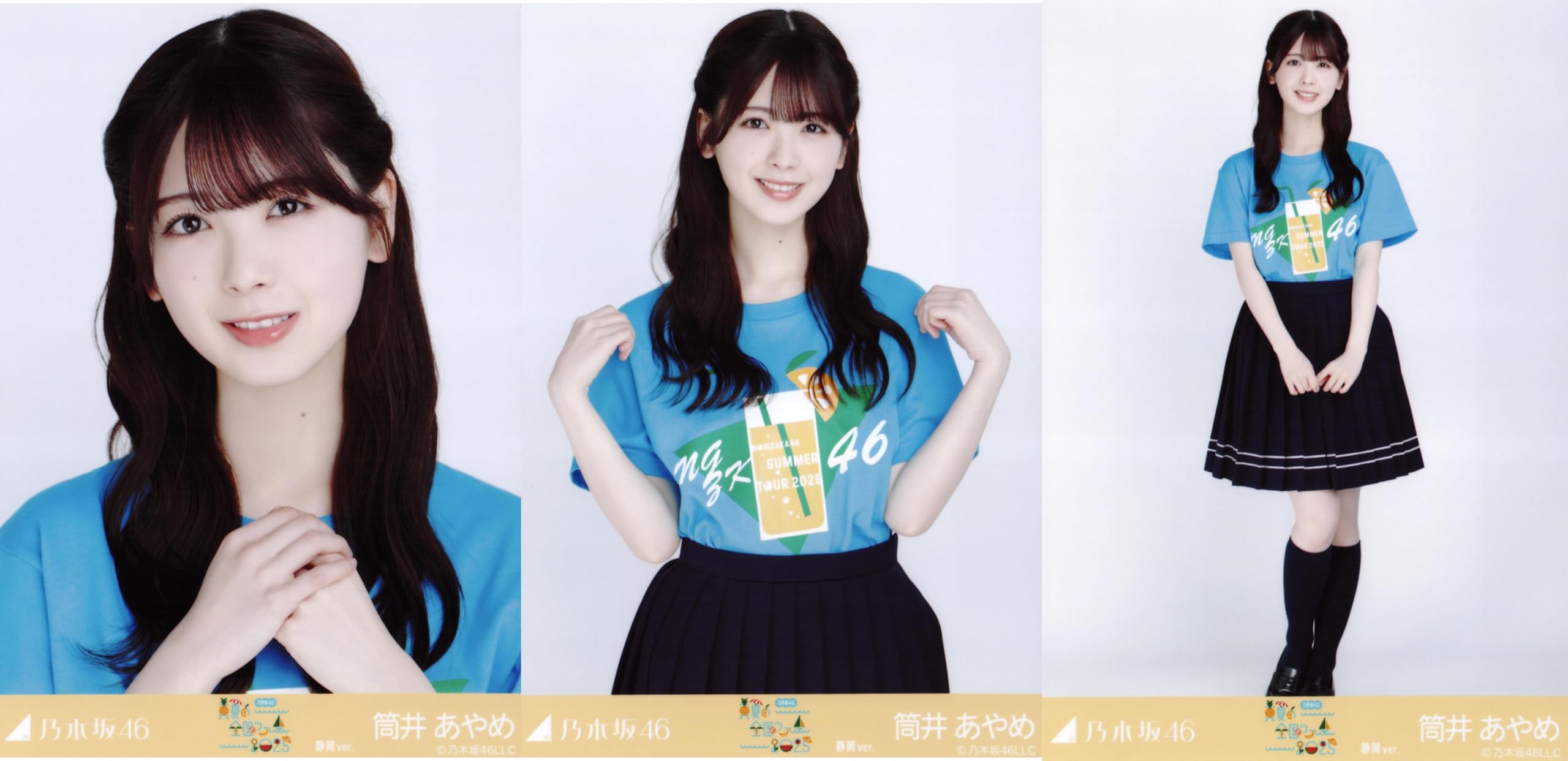 

Nogizaka46 Raw Photo Midsummer National Tour 2025 T-shirt Shizuoka ver. Complete set of 3 Ayame Tsutsui