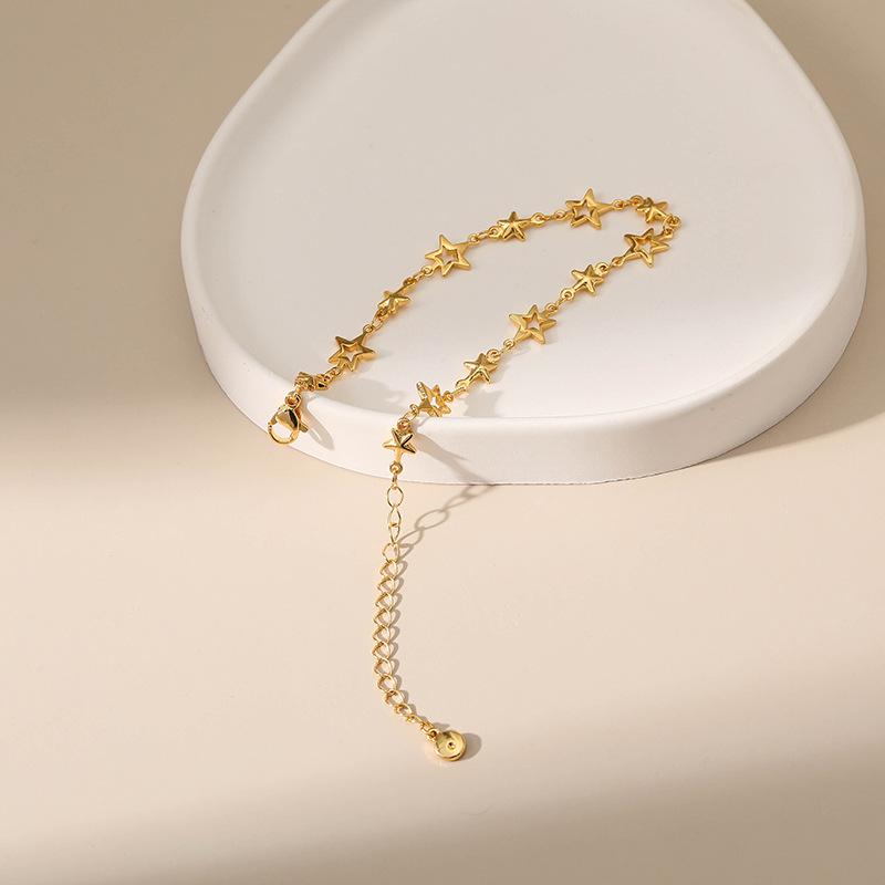 Star Niche Design 18k Gold Plated Adjustable Sweet Bracelet For Women