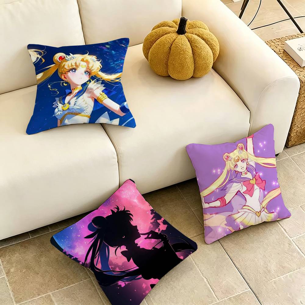 Sailor MMoon AAnime Pillow Case Square DoubleSided Sofa Cushion Cover Bedroom Bedside Pillow Gift