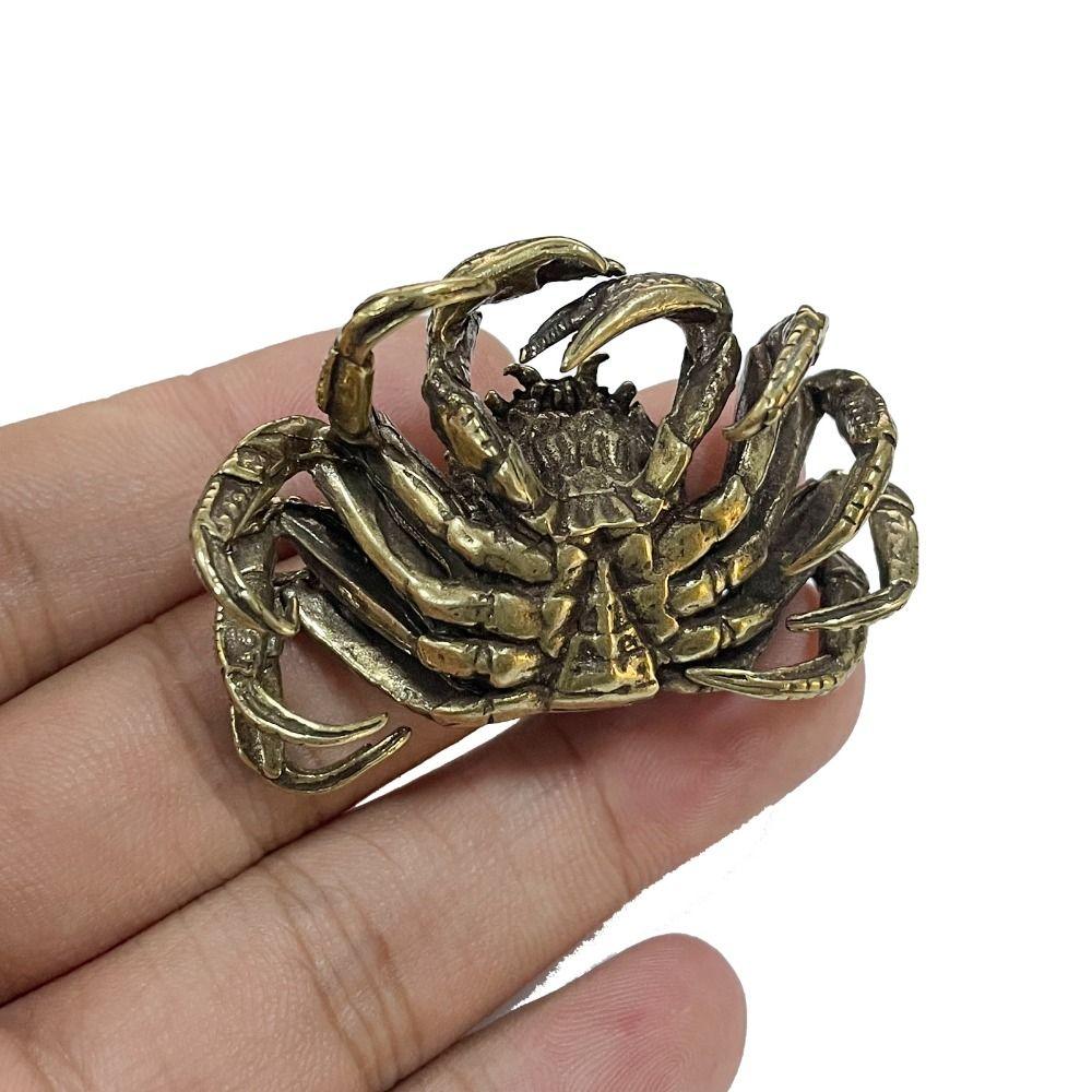 Brass Crafts Crab Ornaments Solid Animal Tea Pet Creative Crab Miniatures  Decoration Accessories