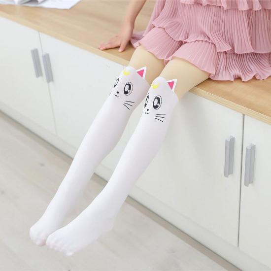 Spring Autumn Warm Children Baby Kids Tights Printing Cartoon Animal Bear Pantyhose Cat Kawaii Knee Tattoo Student Girl Stocking