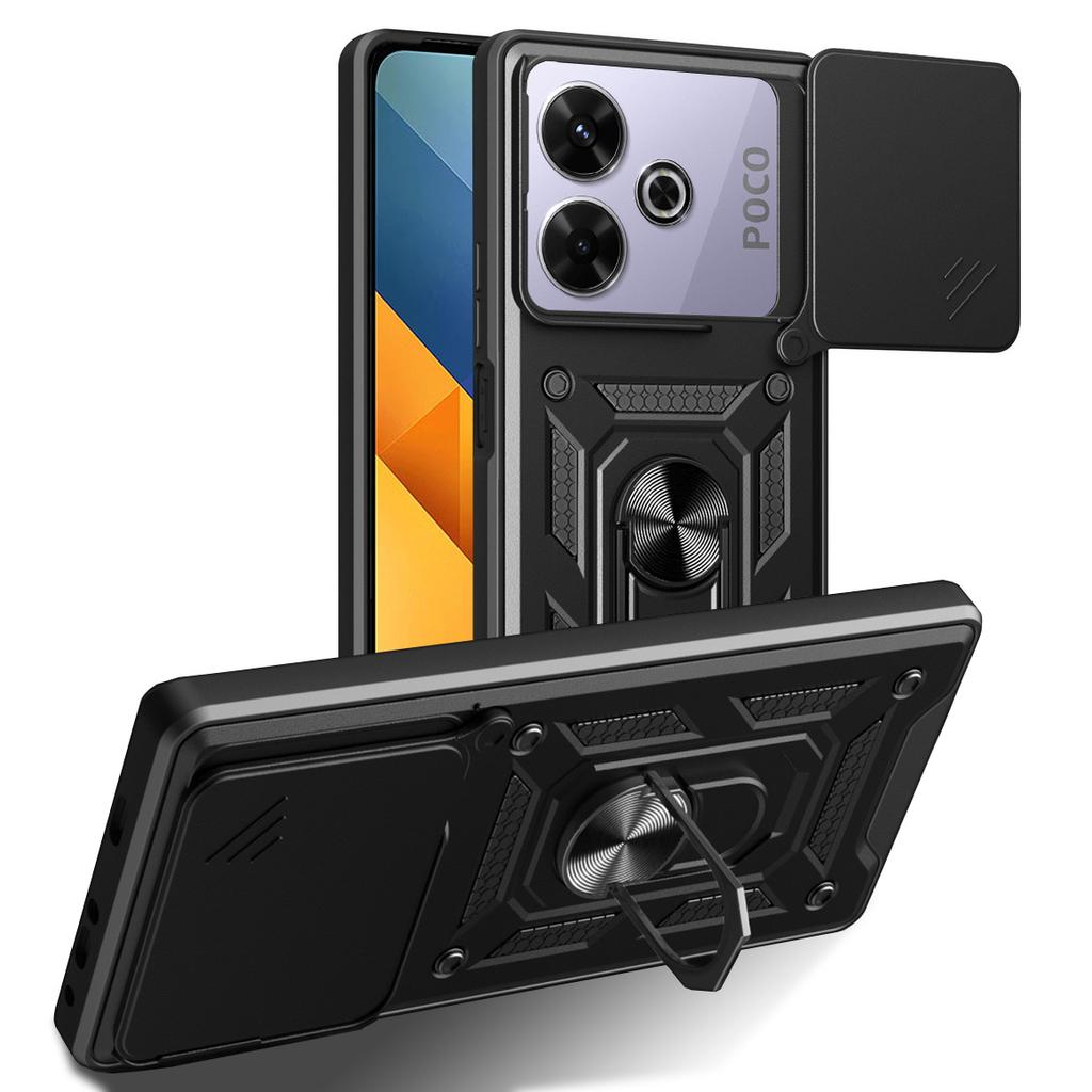 Camera protect case for POCO M6 4G POCO F6 Pro POCO F6 Armor Hybrid Ring Back Cover