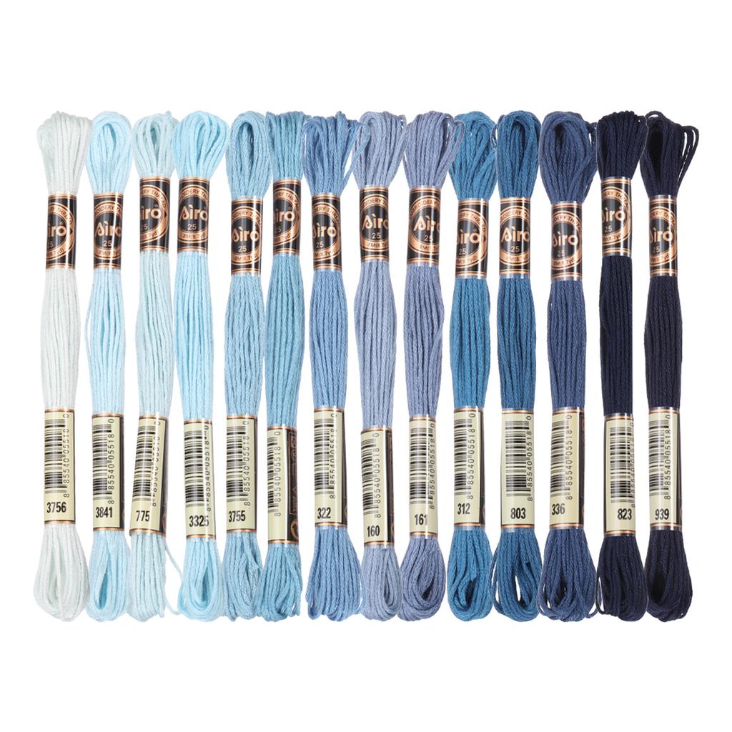 14 Skeins Embroidery Floss Cross Stitch Thread Polyester Embroidery Threads Bracelets String for Cross-Stitch Hand Embroidery