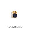 MamacitaSlay Stainless Steel Birthstone Round Charm Earrings Necklace Bracelet DIY Accessories Women's Retro Waterproof Jewelry