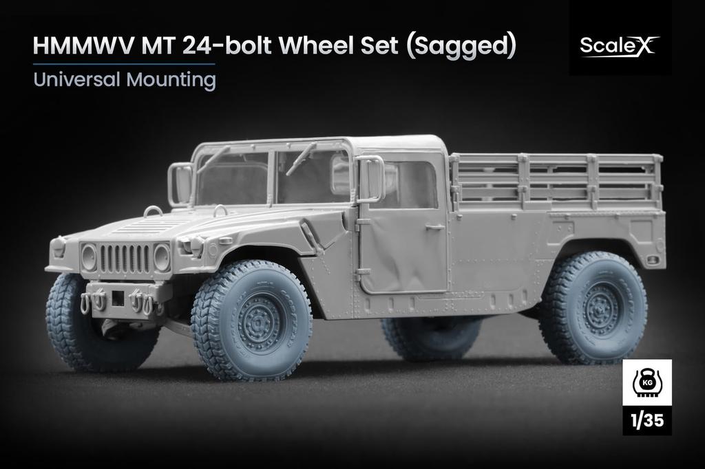 HMMWV MT Radsatz Kunststoffmodellbauteile SCXWM35003S Scale-X 1/35 Gewicht-Verzerrtes Set, 24-Loch-Typ, 5-teilig (für ICM/Academy Modelle) (Militärfahrzeug)