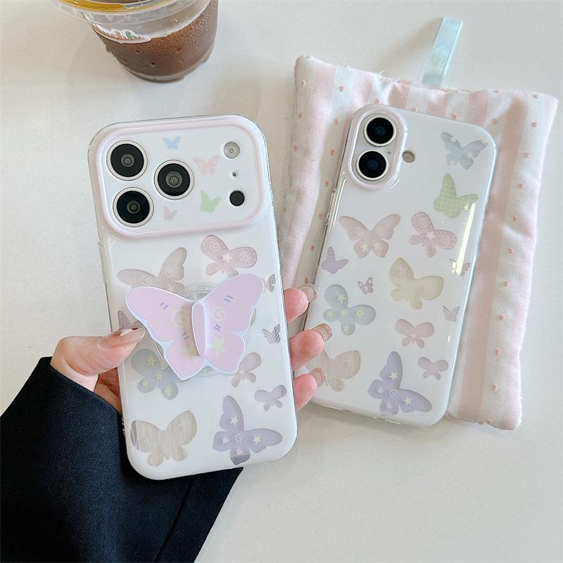 Colorful Butterfly Stand Case for iPhone 17/16 Pro Max/15/14 - Summer Edition