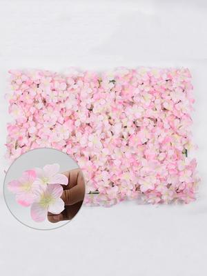 1Pc 60×40cm Flower Wall Panel Backdrop Decor Artificial Floral for Wedding Party Hanging 3D Fake Hydrangea Wall Decoration Silk Faux Hydrangea Flower