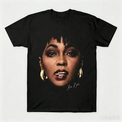 Women's Anita Baker Portrait Graphic Tee - Pure Cotton Vintage R&B Soul Music Fa